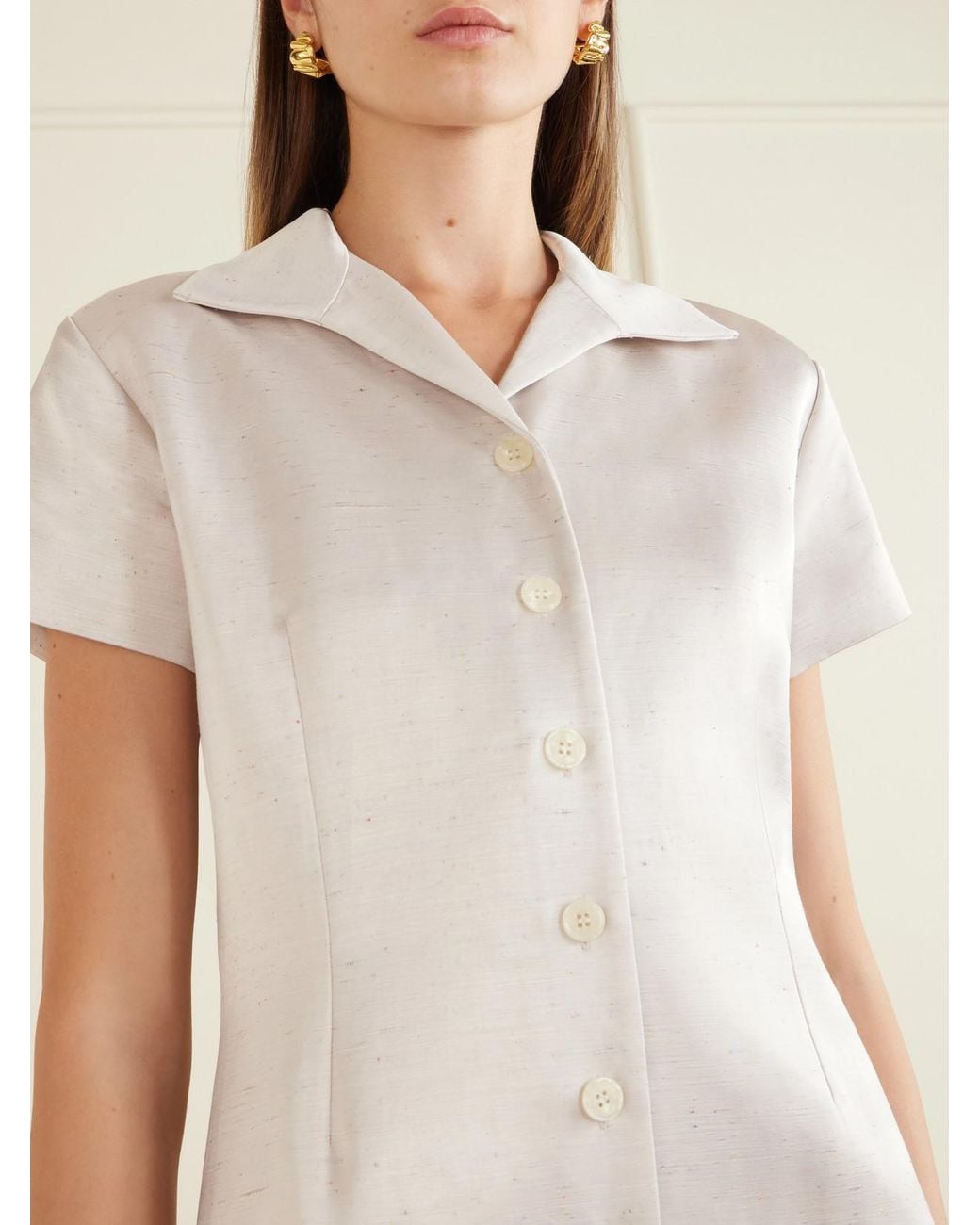 BERNADETTE White York Dupioni Dress