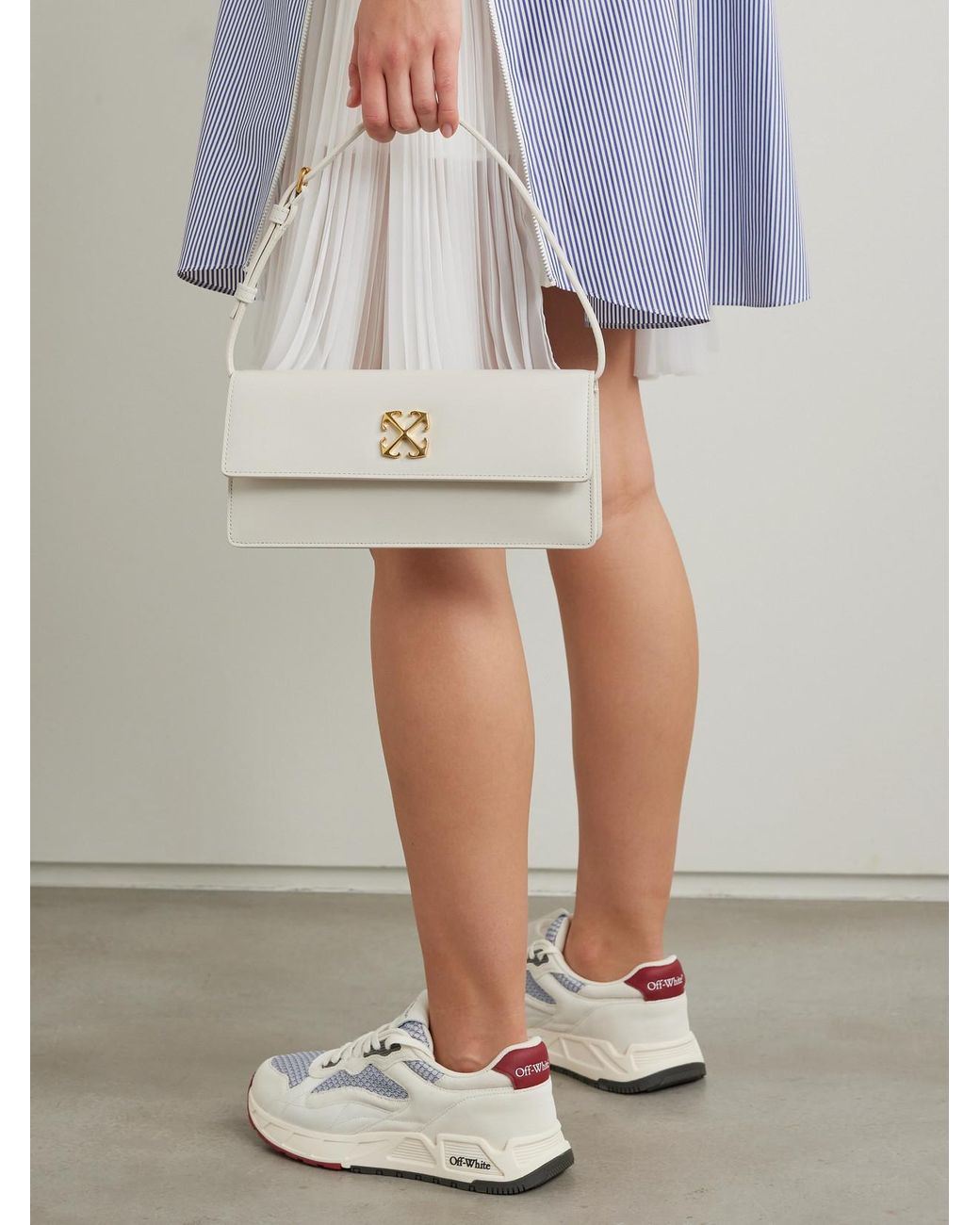 Off White c o Virgil Abloh Jitney 1.0 Leather Shoulder Bag in