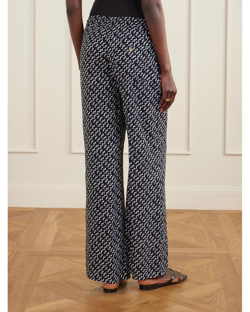 Donde Esteban Gray Estrellitas Y Olas Printed Woven Straight-Leg Pants