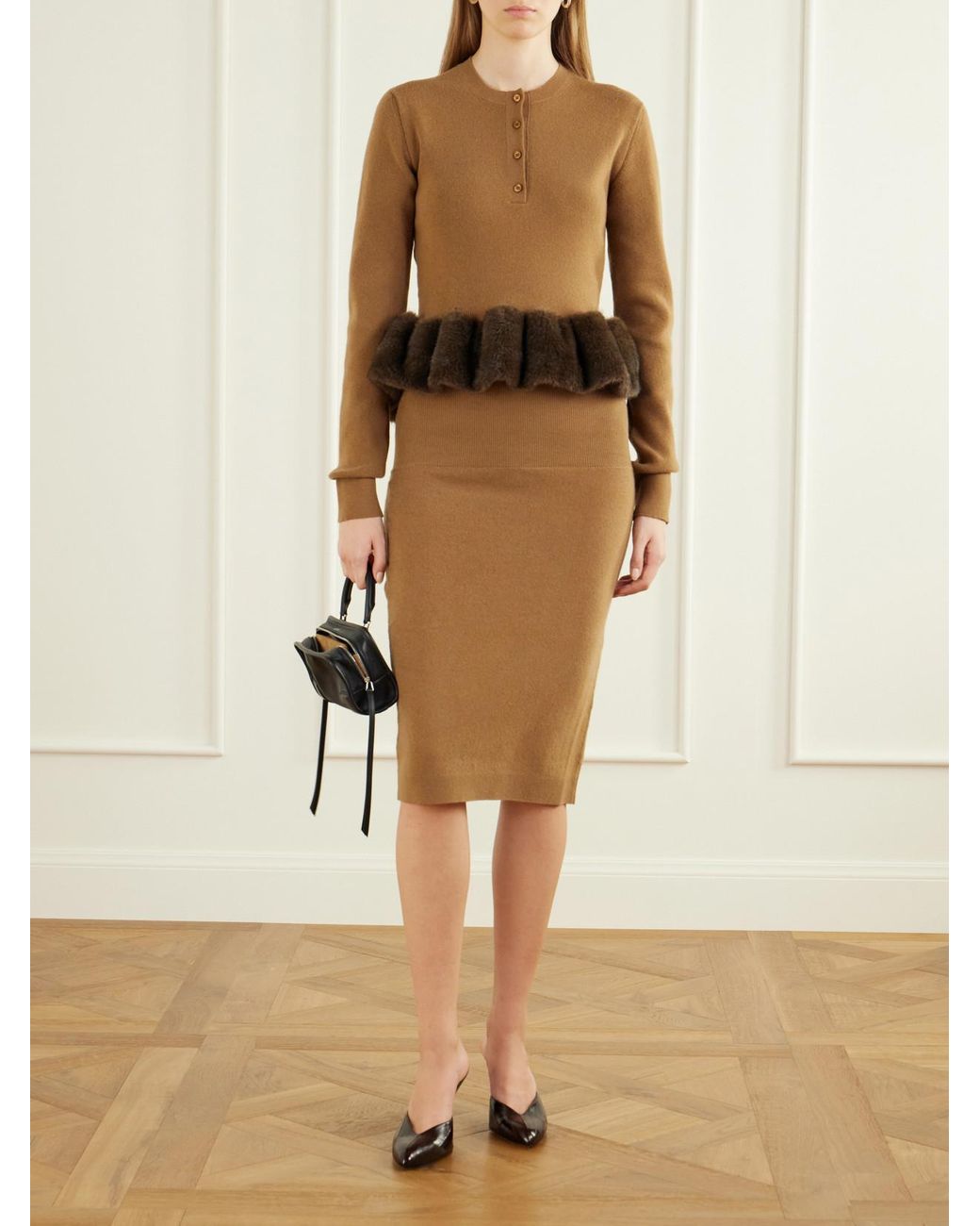 Stella McCartney Natural Wool Midi Skirt