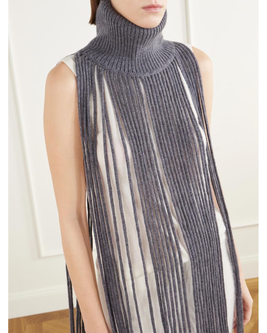 Lisa Yang Blue Ardenne Fringed Cashmere Snood