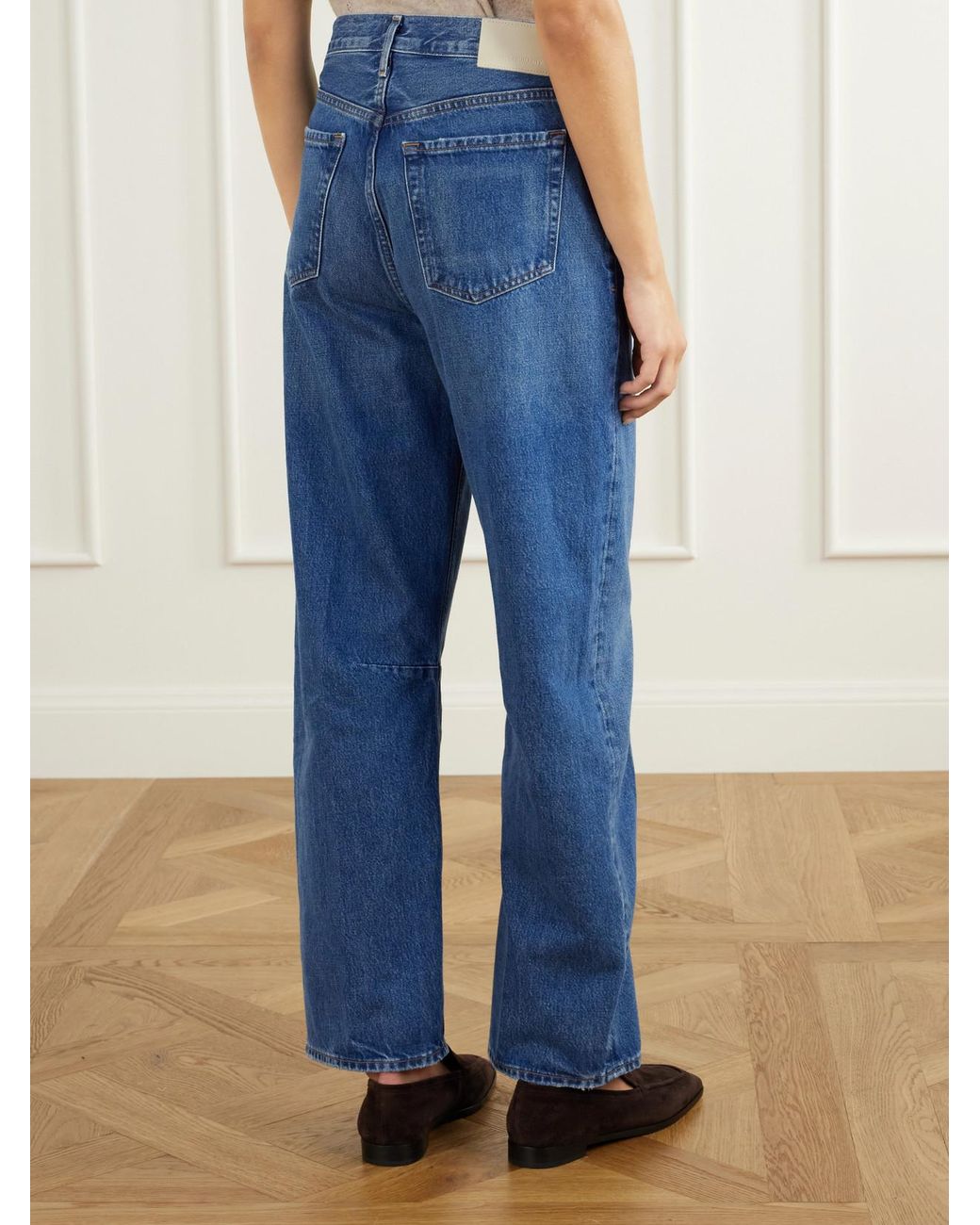 Citizens of Humanity Blue Miro Long Regenerative Cotton Barrel-Leg Jeans