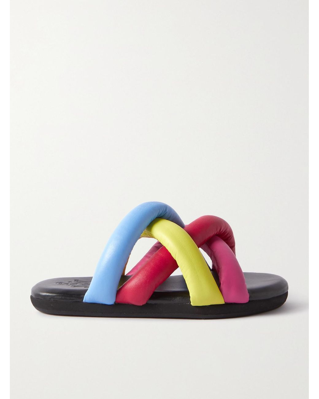 Moncler Genius White Jw Anderson Jbraided Leather Slides