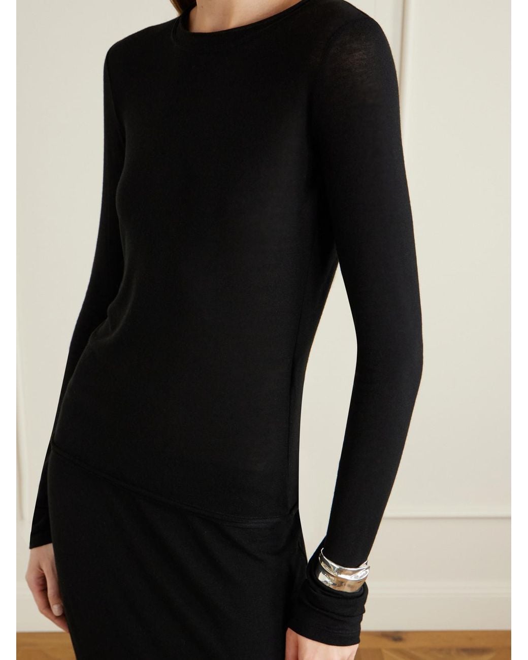 Colleen Allen Black Tencel Modal-Blend T-Shirt