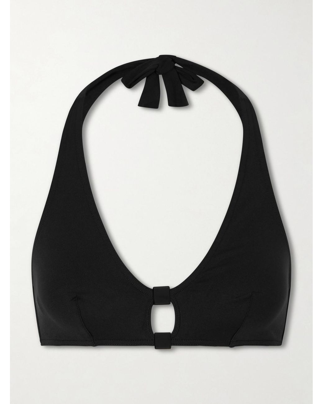 Eres Black Float Embellished Halterneck Bikini Top