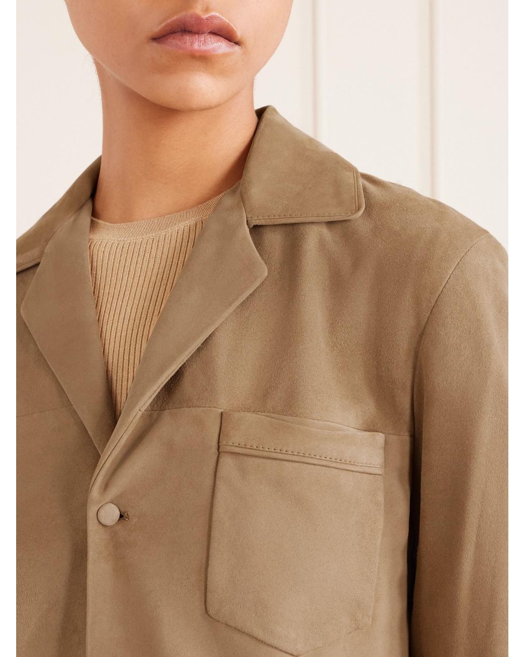 Saint Laurent Natural Suede Shirt
