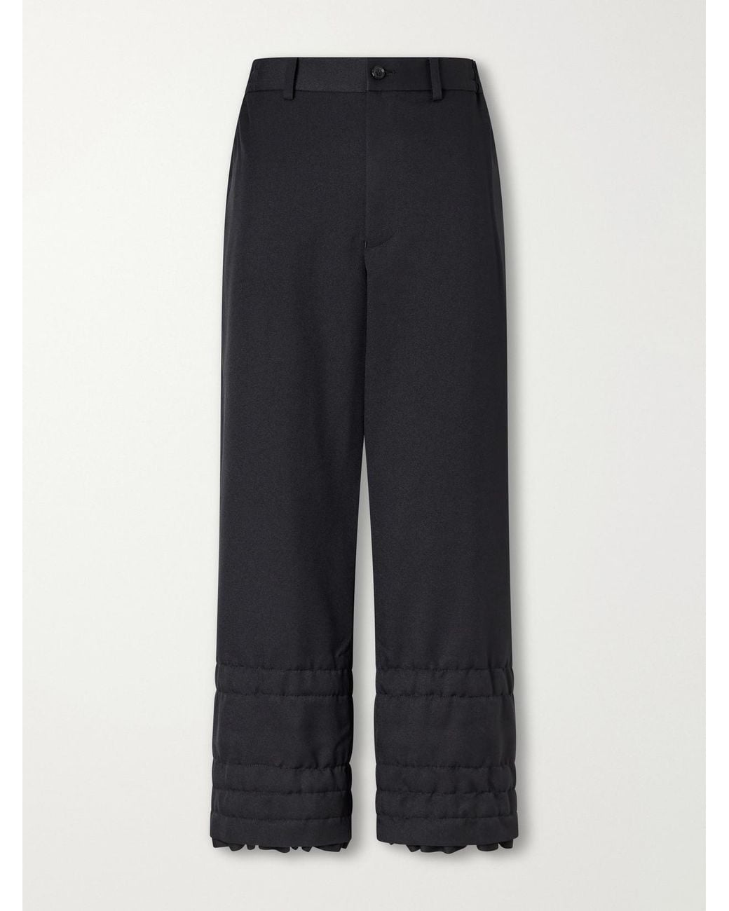 Comme des Garçons Blue Ruffled-Trimmed Twill Wide-Leg Pants
