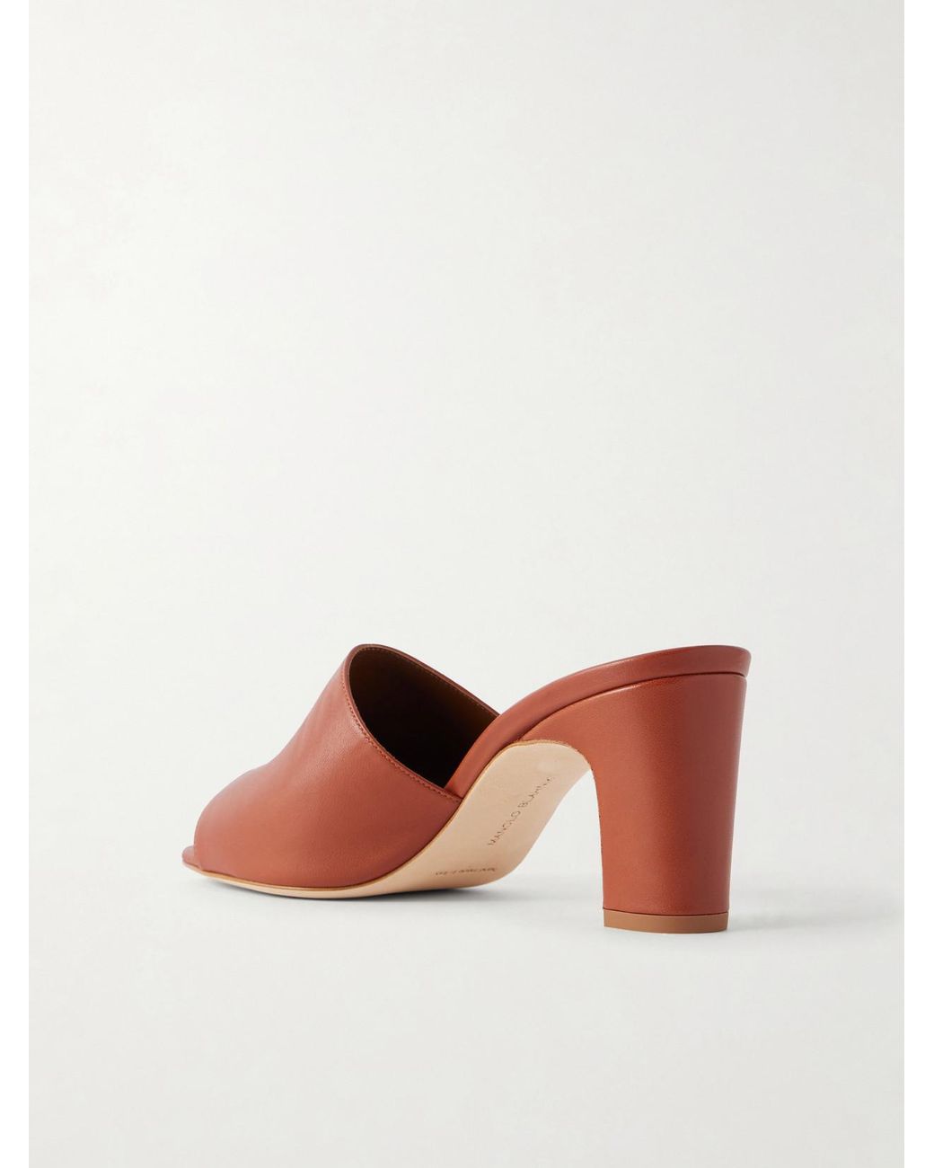 Manolo Blahnik Brown Rapallabar 70 Leather Sandals