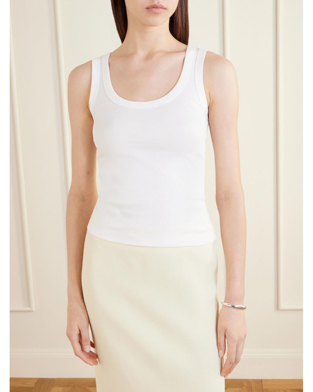 Flore Flore White Hillie Organic Cotton-Jersey Tank Top