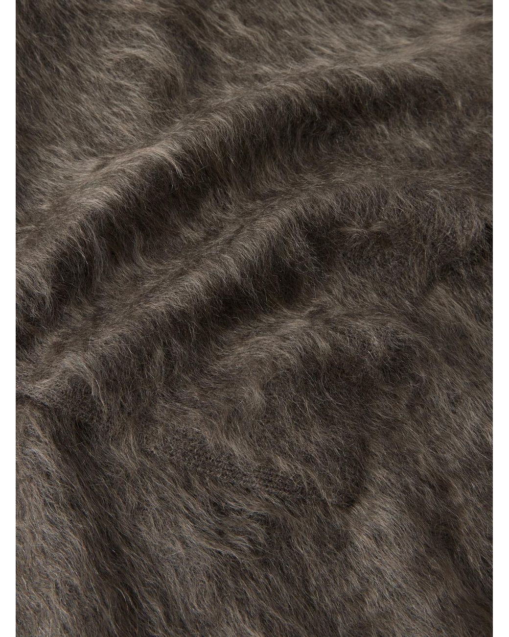 Lisa Yang Gray Brushed Cashmere Scarf