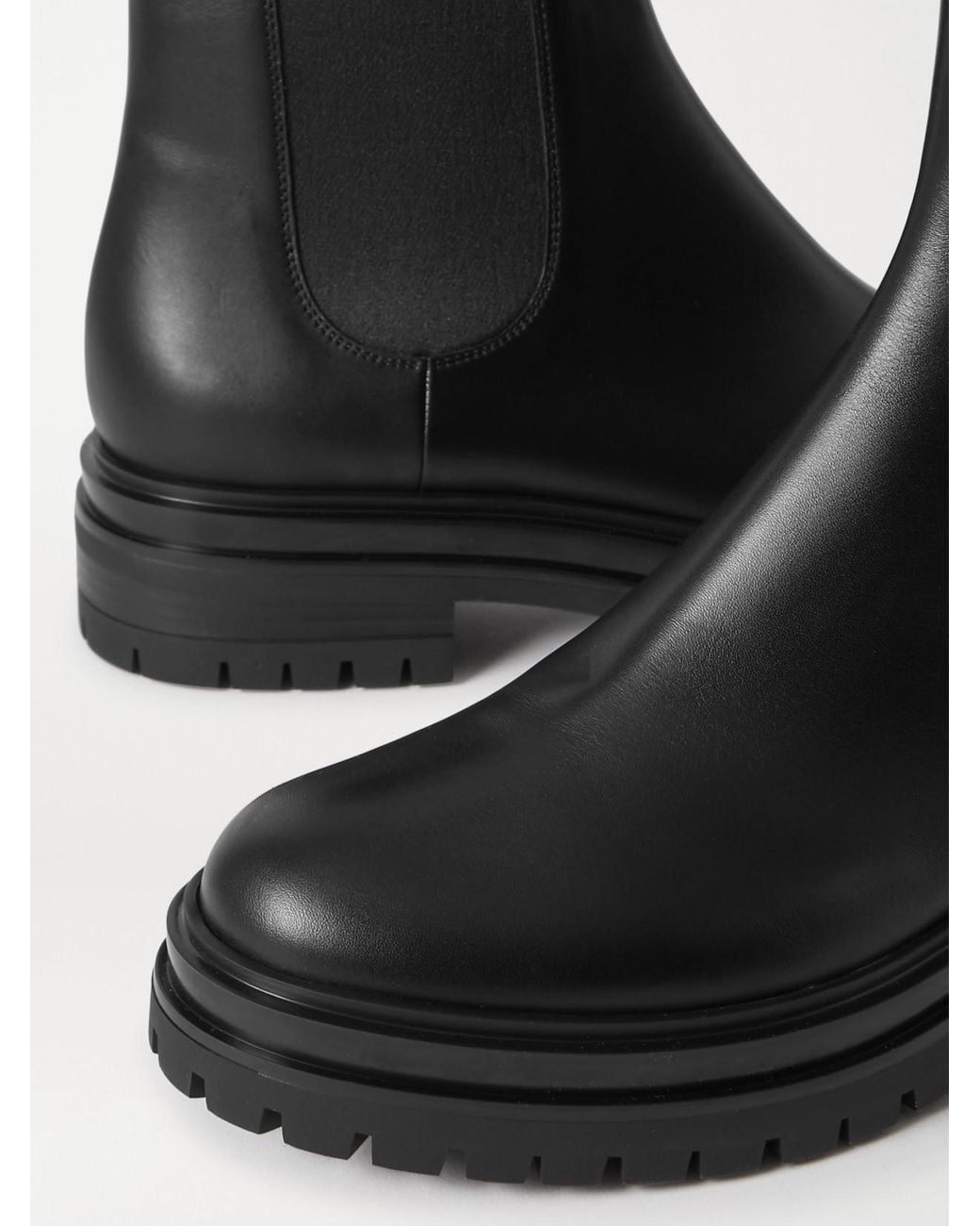 Gianvito Rossi Black Chester Leather Chelsea Boots