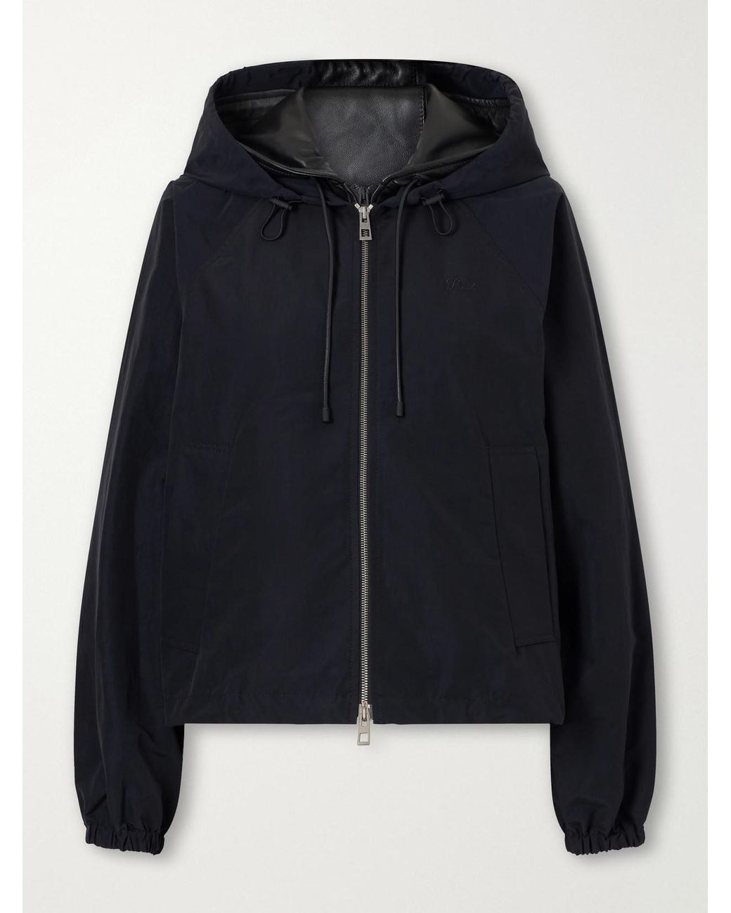 Loewe Black Cotton-Blend Shell Hooded Jacket