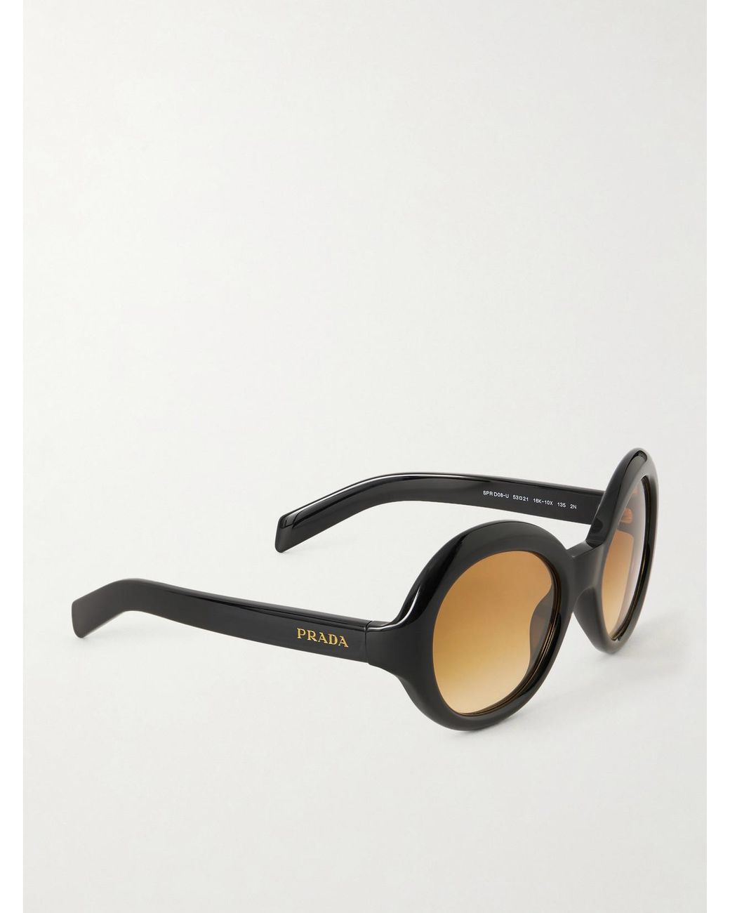 Prada Natural Round-Frame Acetate Sunglasses