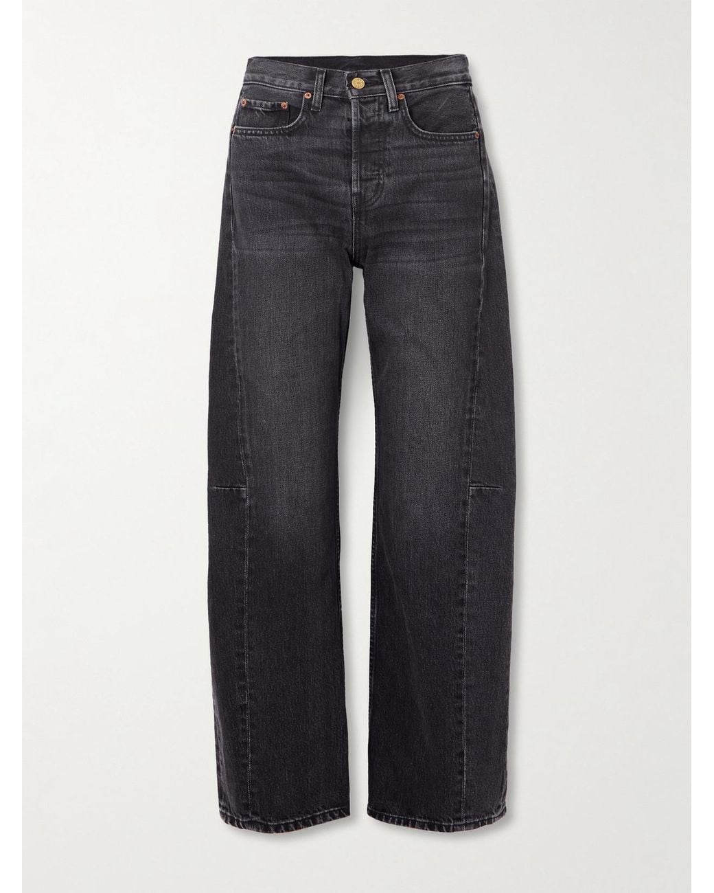 B Sides Blue Slim Lasso Cropped Mid-Rise Barrel-Leg Jeans