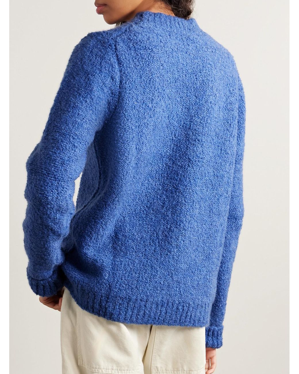 God's True Cashmere Blue Cloud Cashmere-Bouclé Sweater