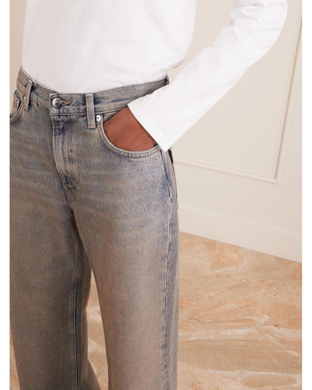 Haikure Gray Korea Mid-Rise Flared Jeans