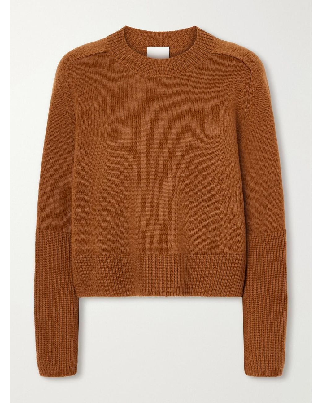 Allude Brown Wool And Cashmere-Blend Sweater