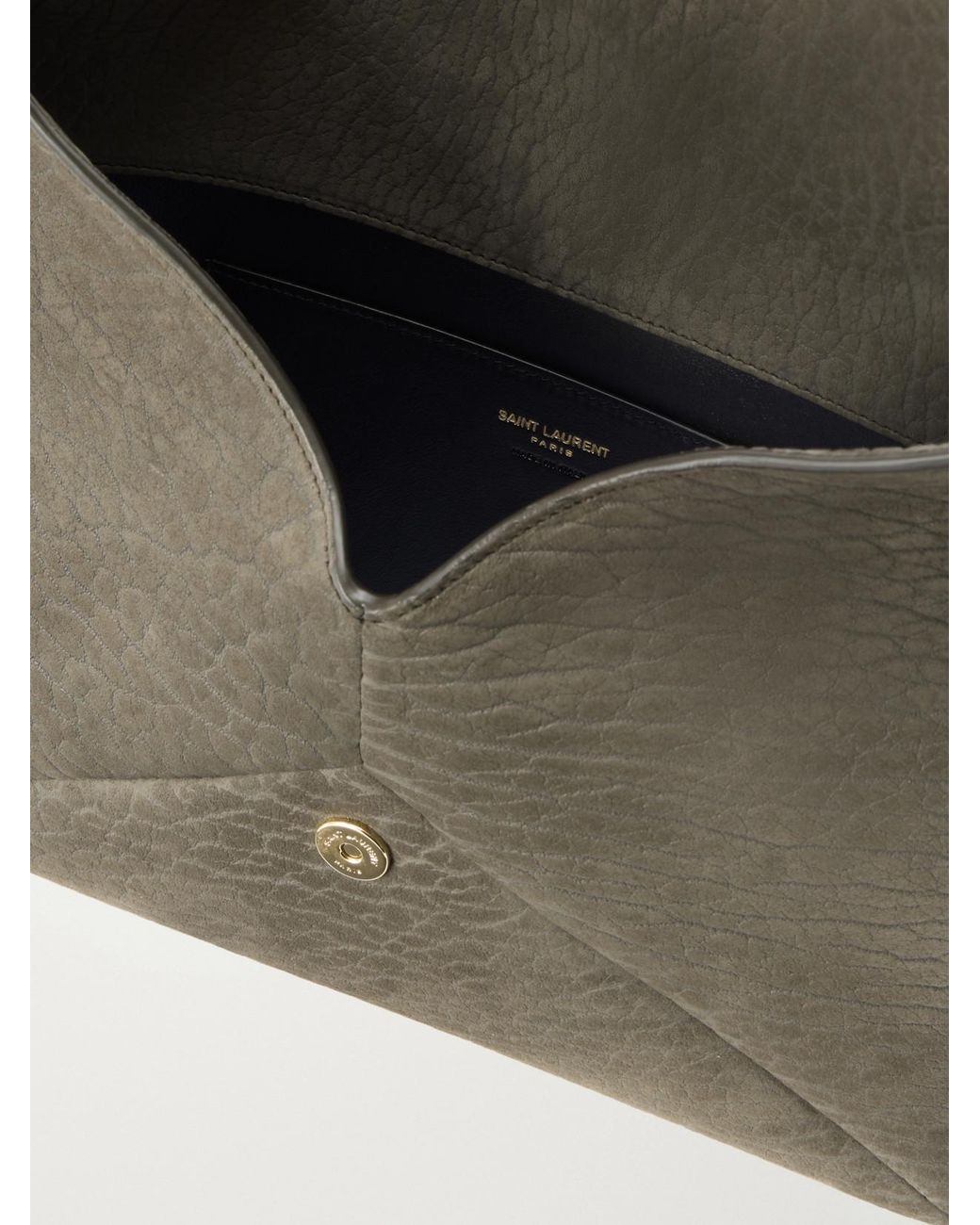 Saint Laurent Multicolor Cassandre Large Textured-Nubuck Clutch