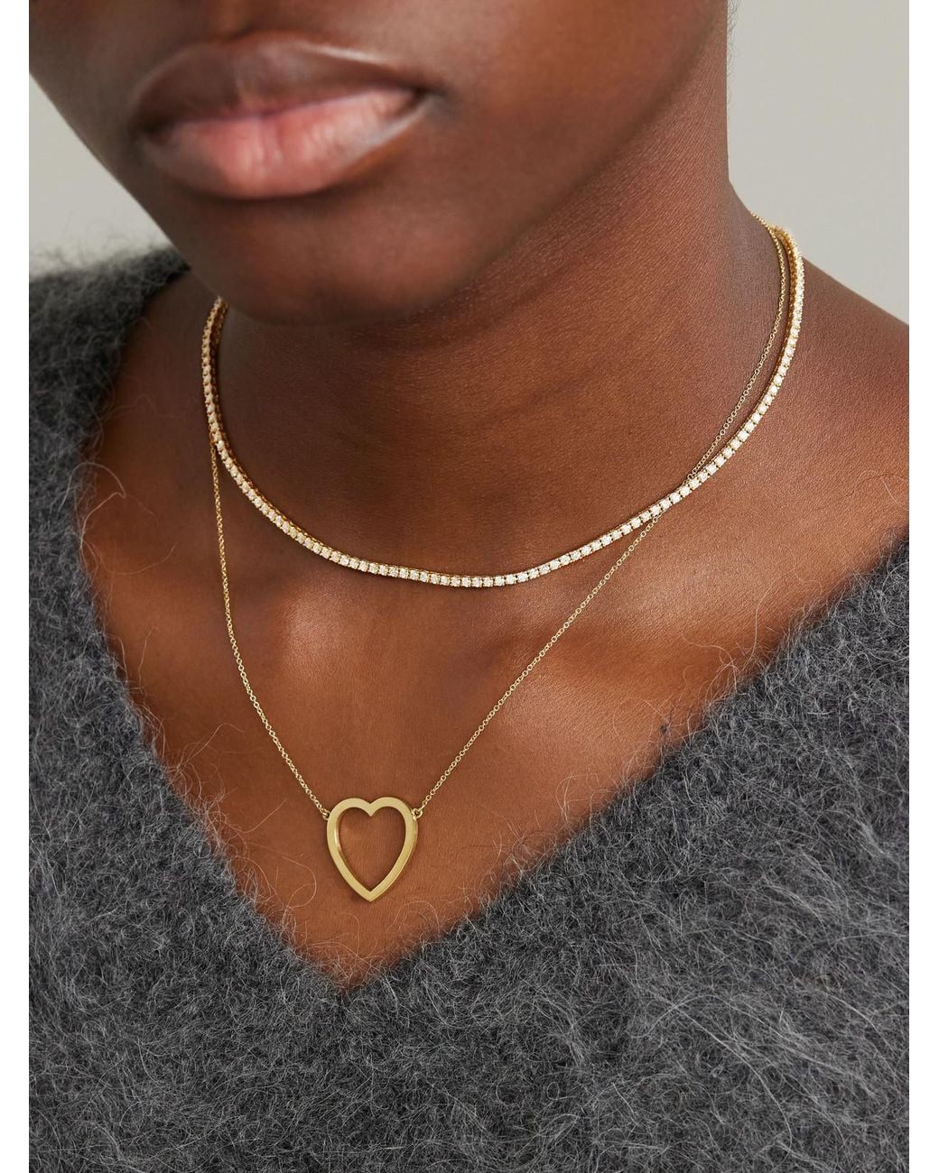 Jennifer Meyer Natural 15' Small Tennis 18-Karat Diamond Necklace