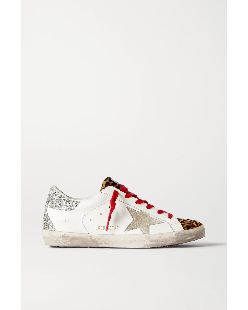 Golden Goose Deluxe Brand Superstar Distressed Leopard-print Calf Hair, Leather And Suede 