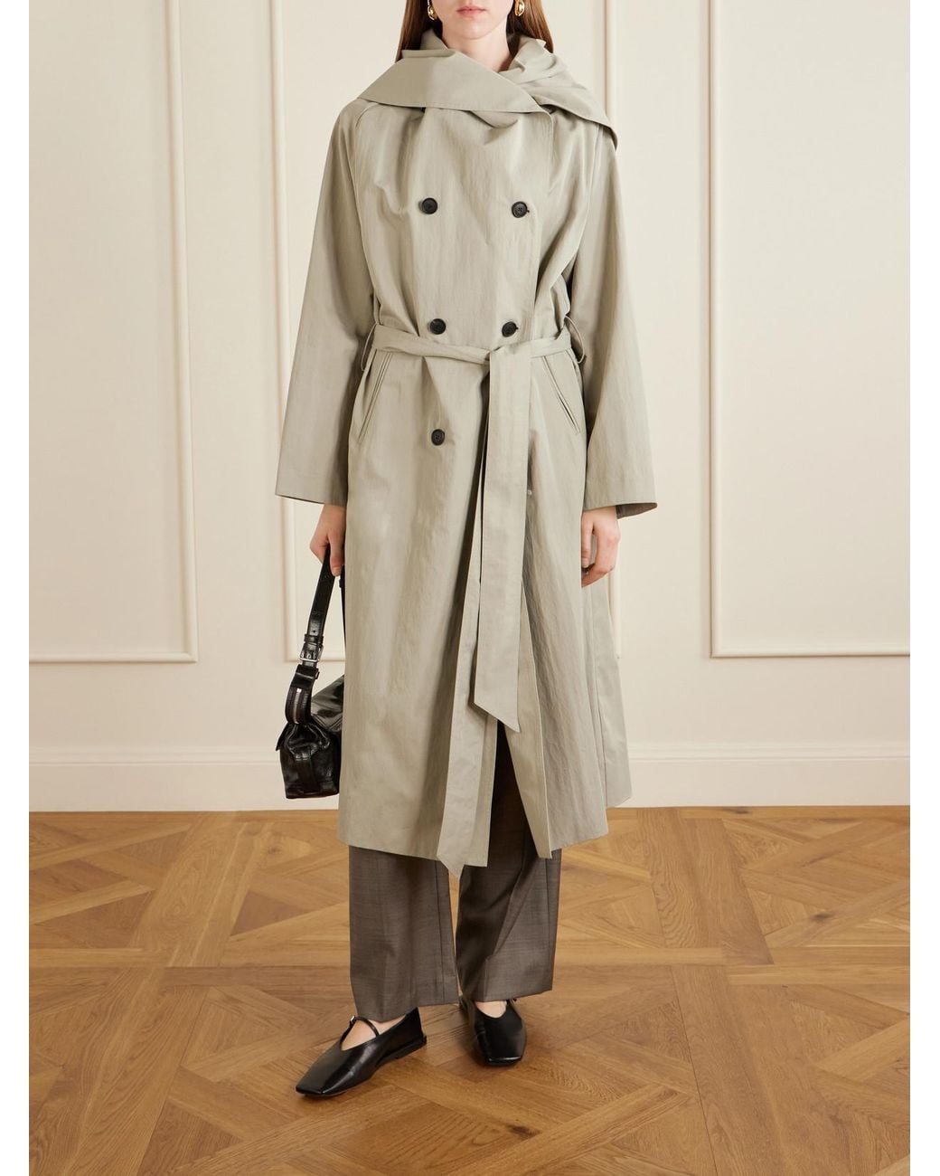 Kallmeyer Natural Dorothy Double-Breasted Belted Cotton-Blend Trench Coat