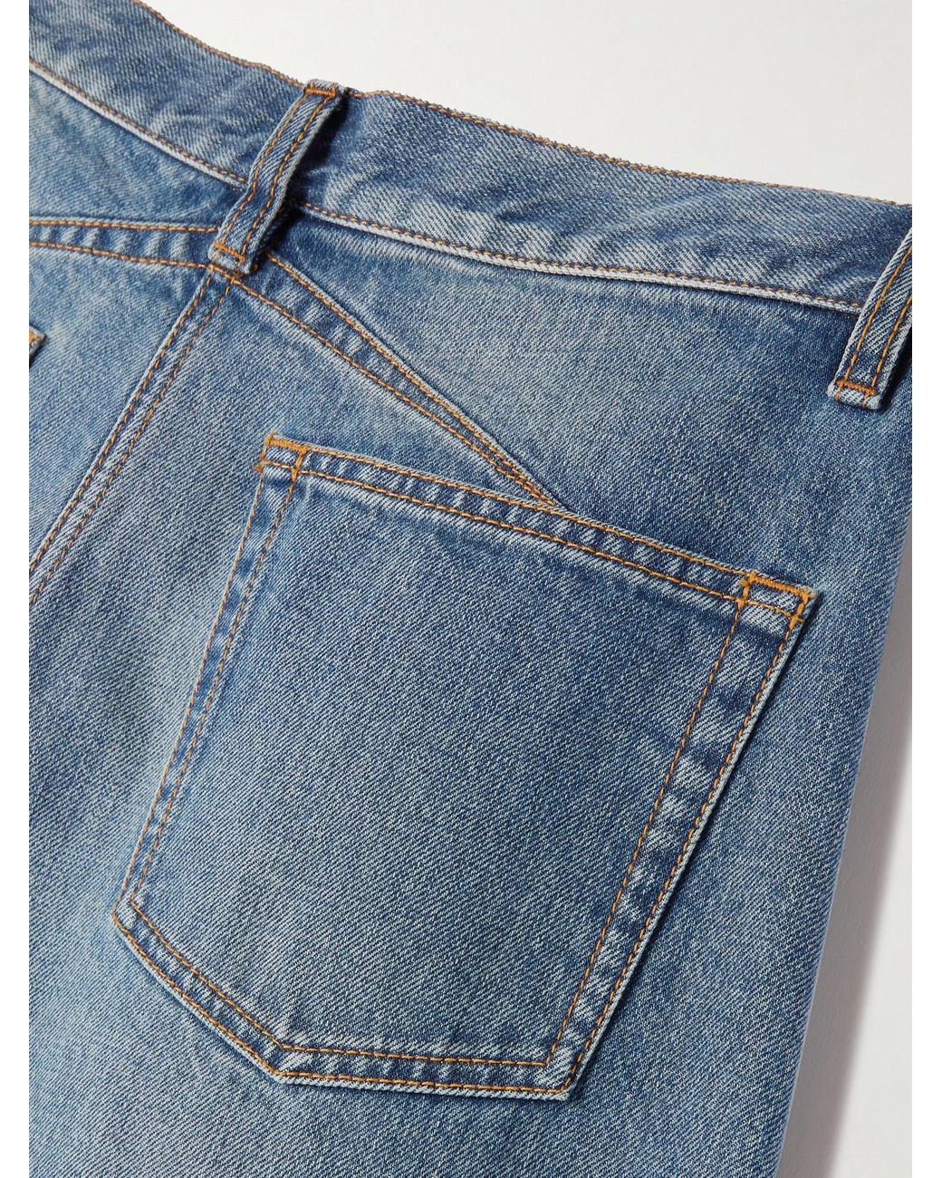 Alaïa Blue Low-Rise Barrel-Leg Jeans