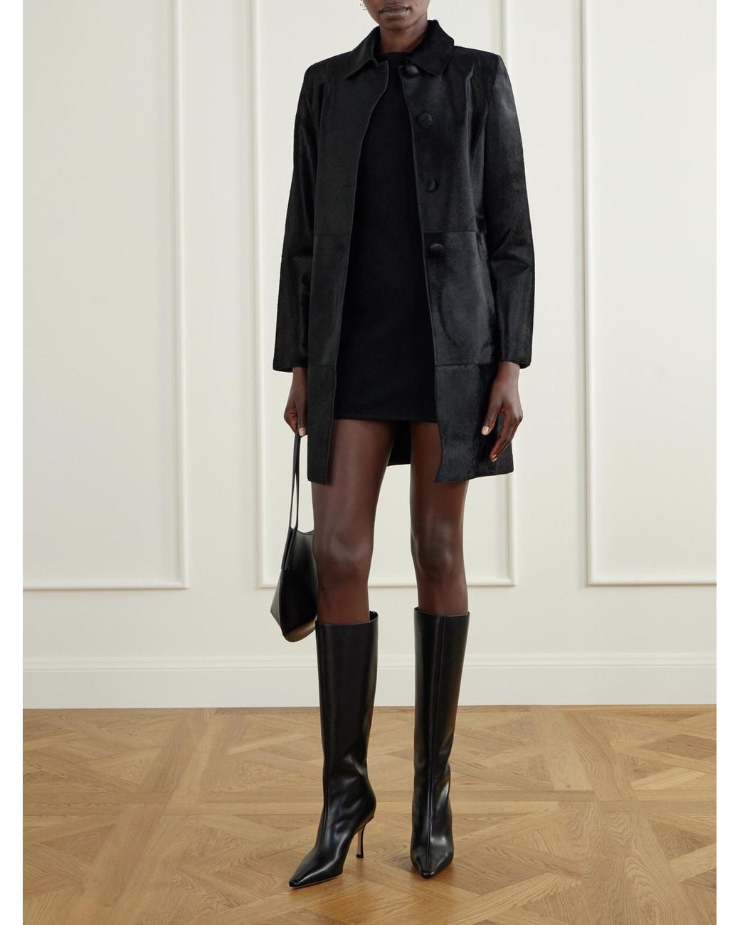 Jimmy Choo Black Agathe 85 Leather Knee Boots