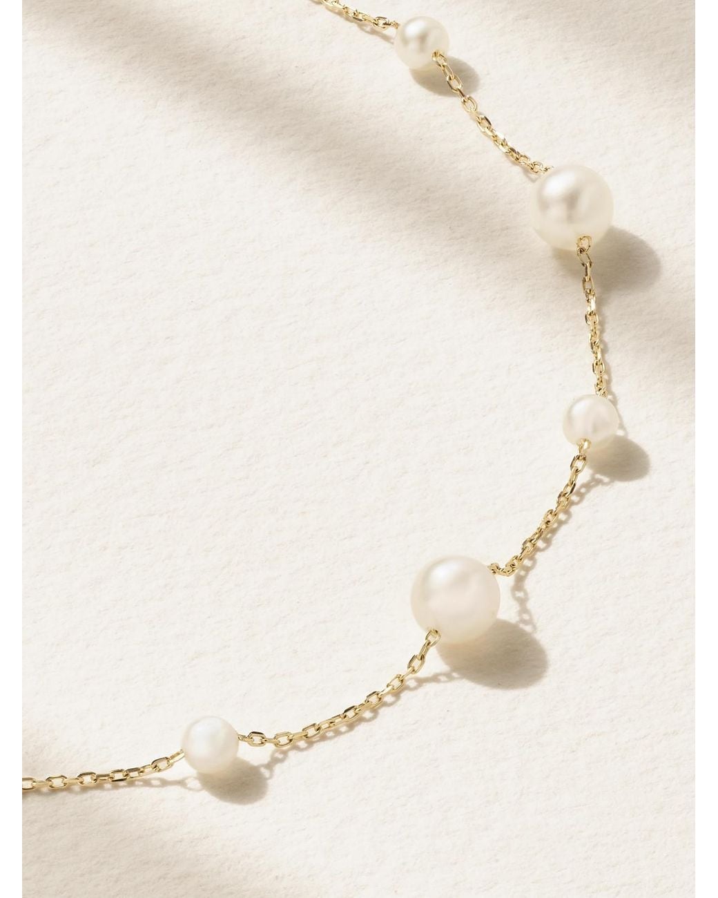 Mizuki Natural 14-Karat Pearl Necklace