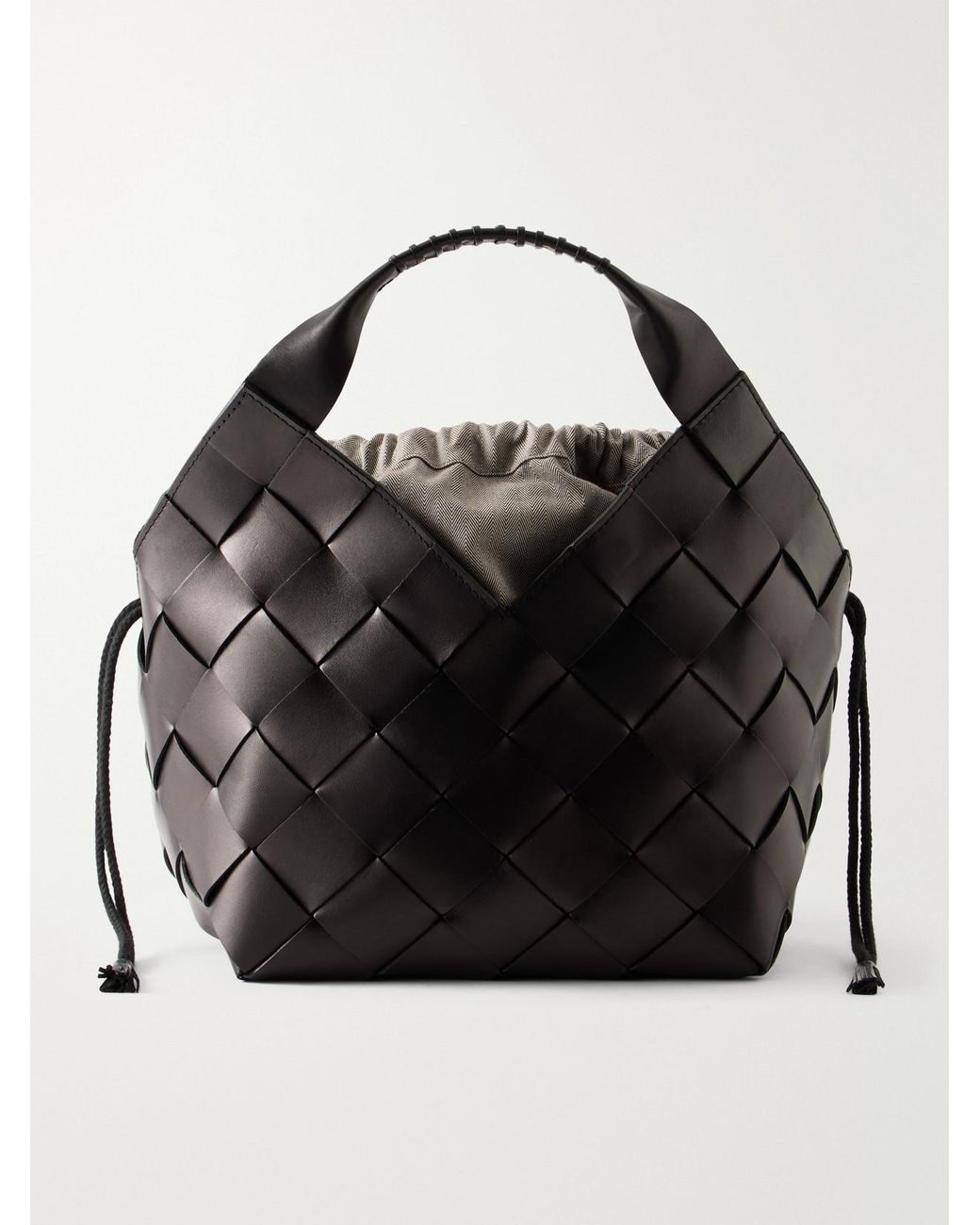Dragon Diffusion Black Castello Woven Leather Tote