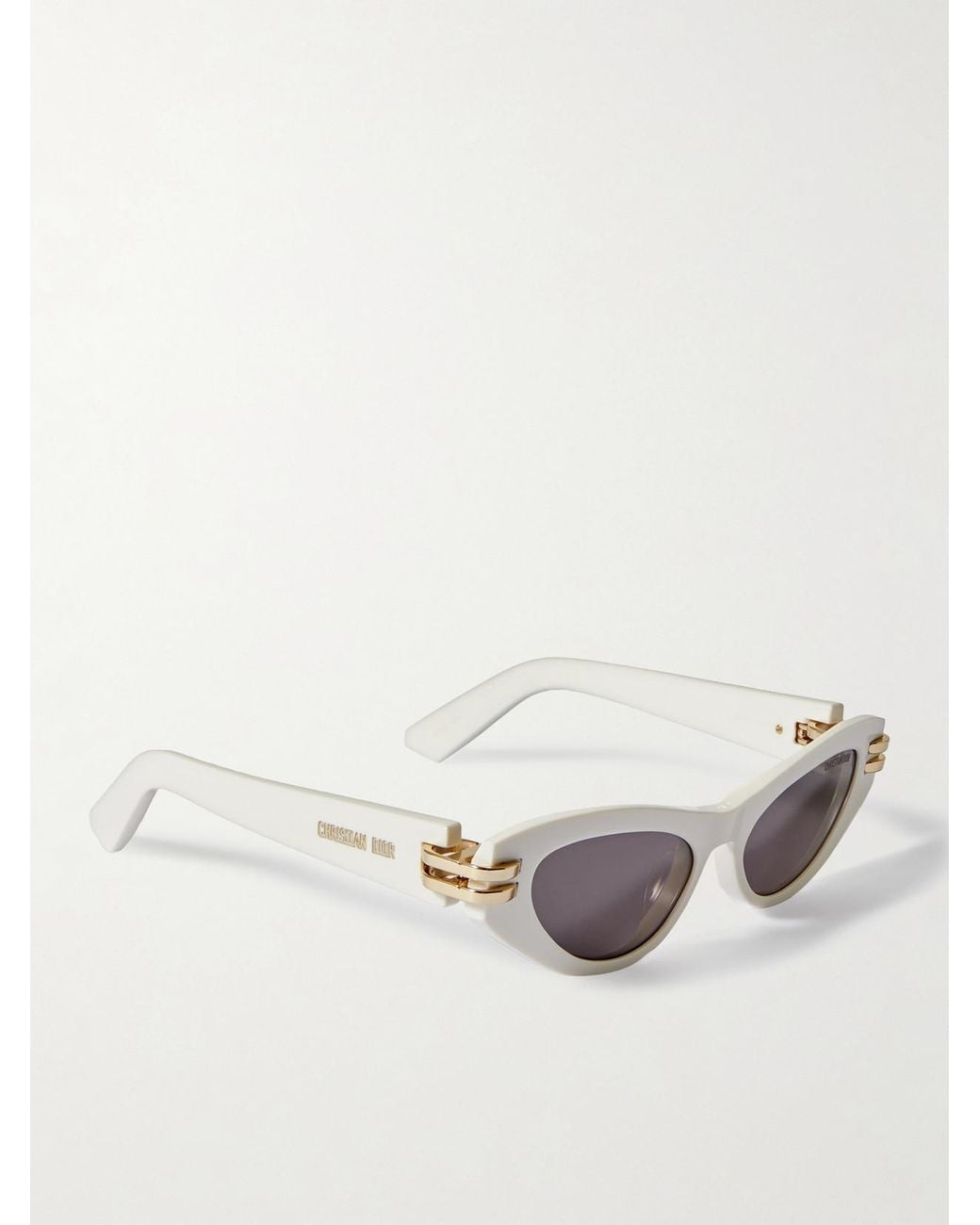 Dior White Cdior B1U Cat-Eye Acetate And-Tone Sunglasses