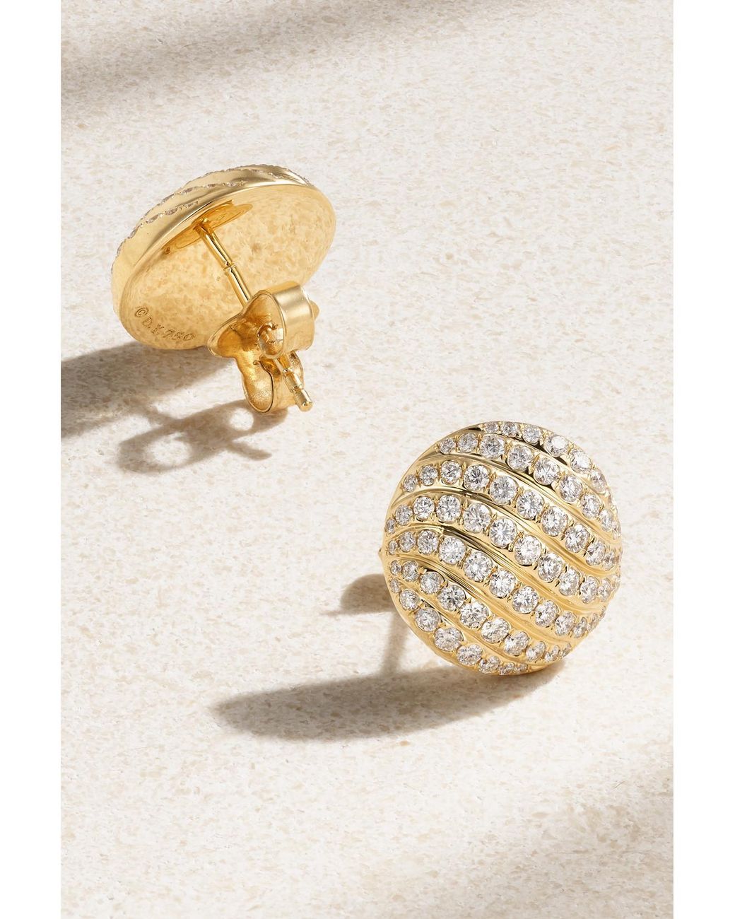 David Yurman Natural Sculpted Cable 18-Karat Diamond Earrings
