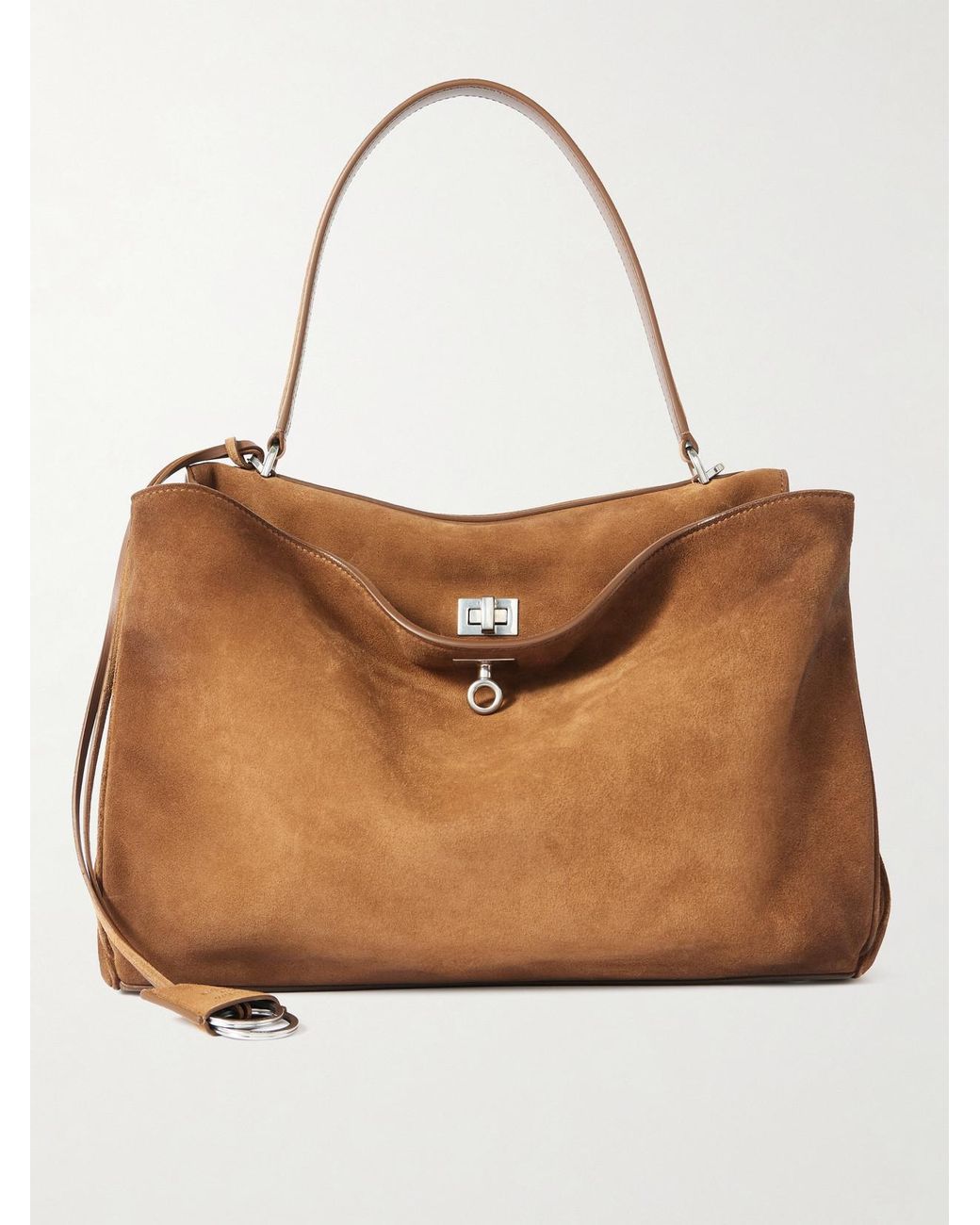 Balenciaga Brown Rodeo Medium Suede Shoulder Bag