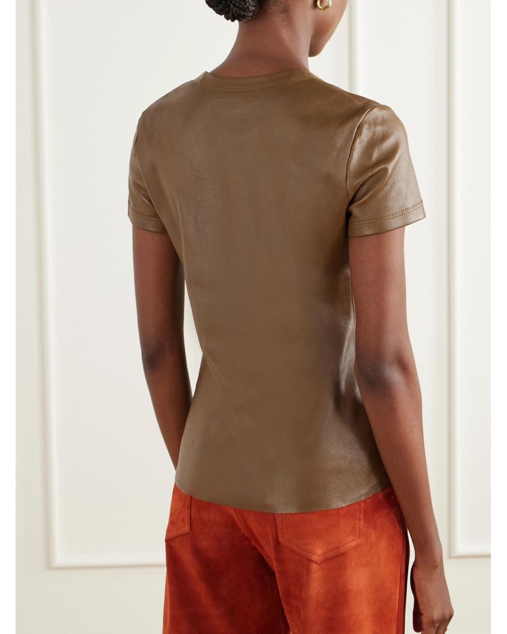 Stouls Brown Gigi Leather T-Shirt