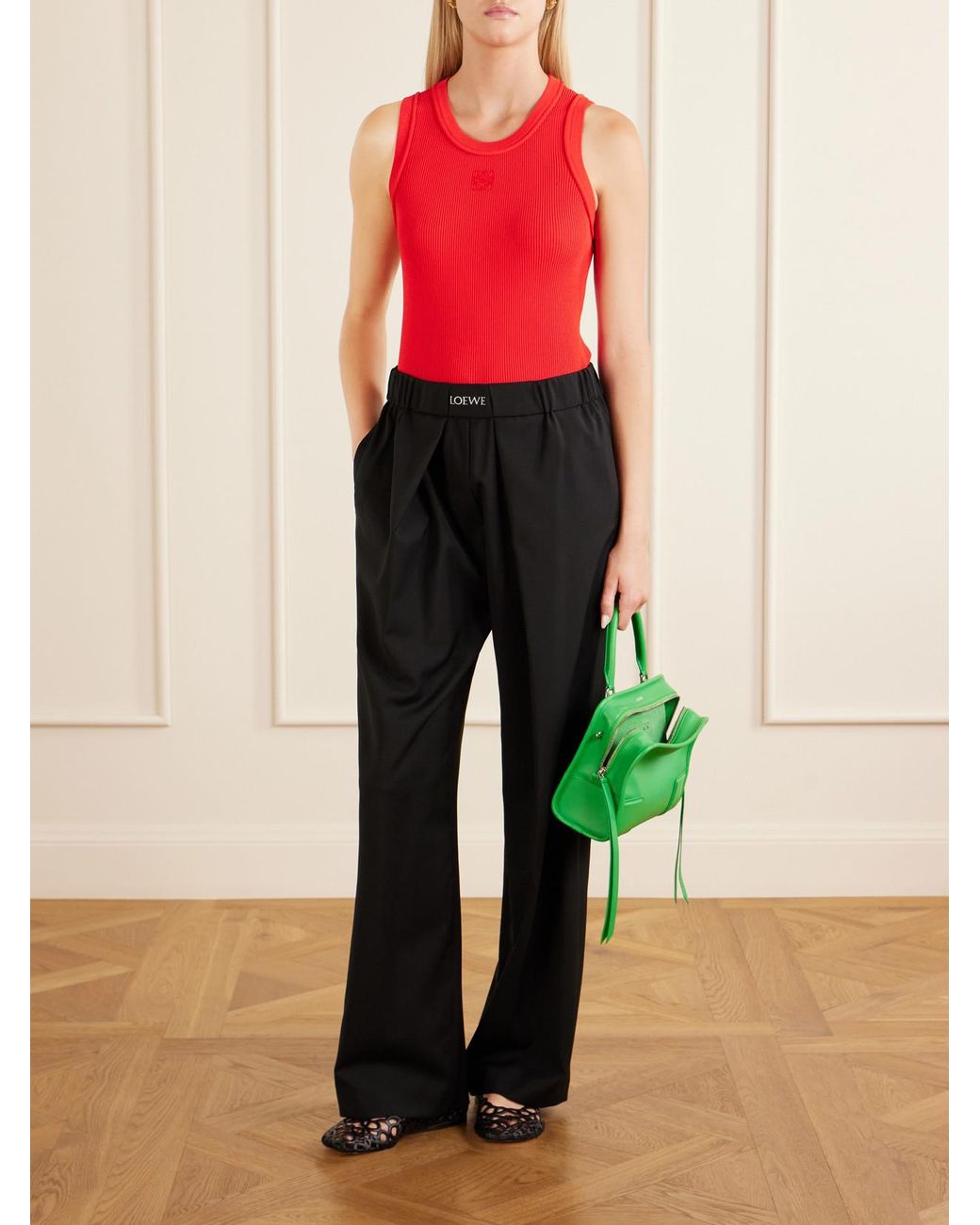 Loewe Green Amazona 180 Small Leather Top-Handle Bag