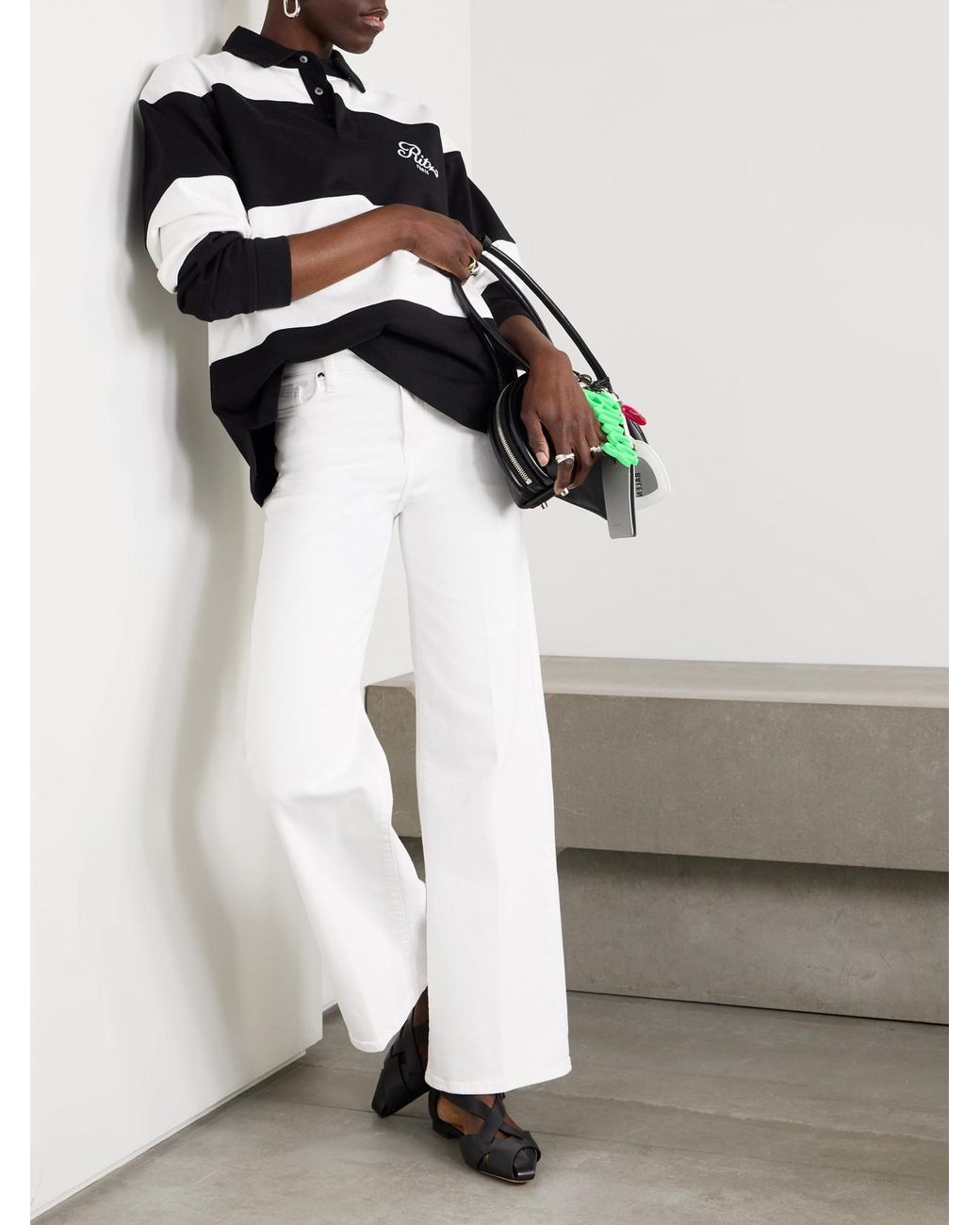 FRAME White Le Slim Palazzo High-Rise Wide-Leg Jeans