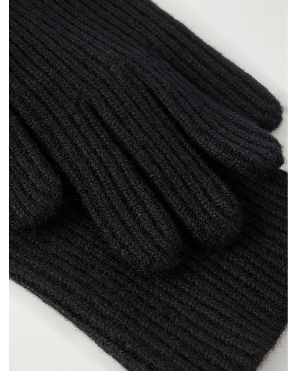 arch4 Black Jessie Ribbed Cashmere Gloves