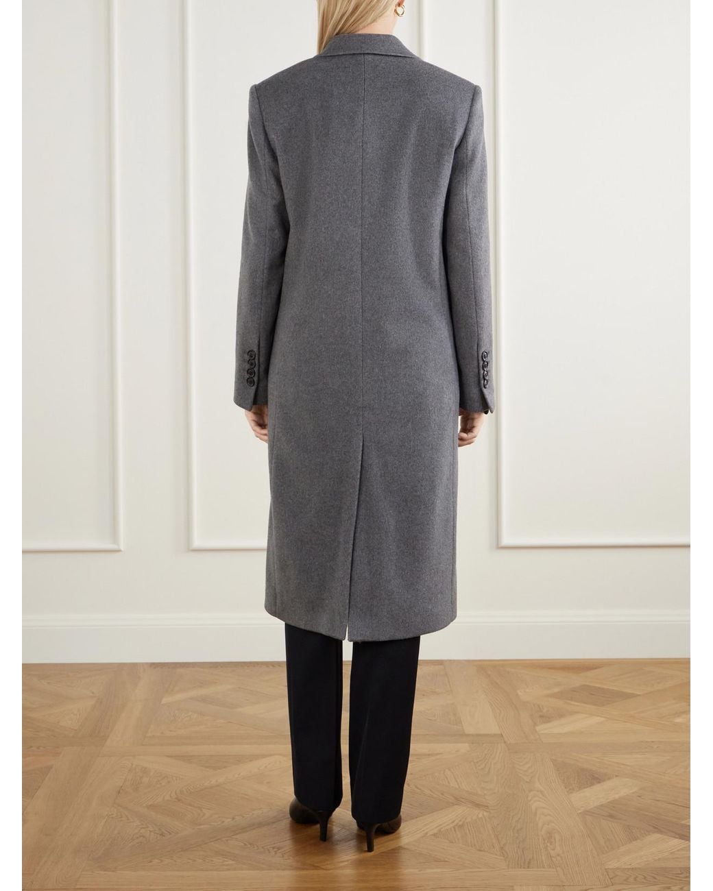 Another Tomorrow Gray Cashmere-Flannel Coat