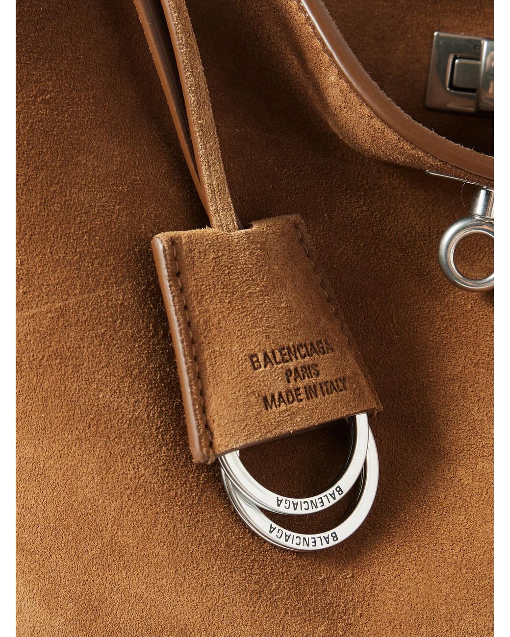 Balenciaga Brown Rodeo Medium Suede Shoulder Bag