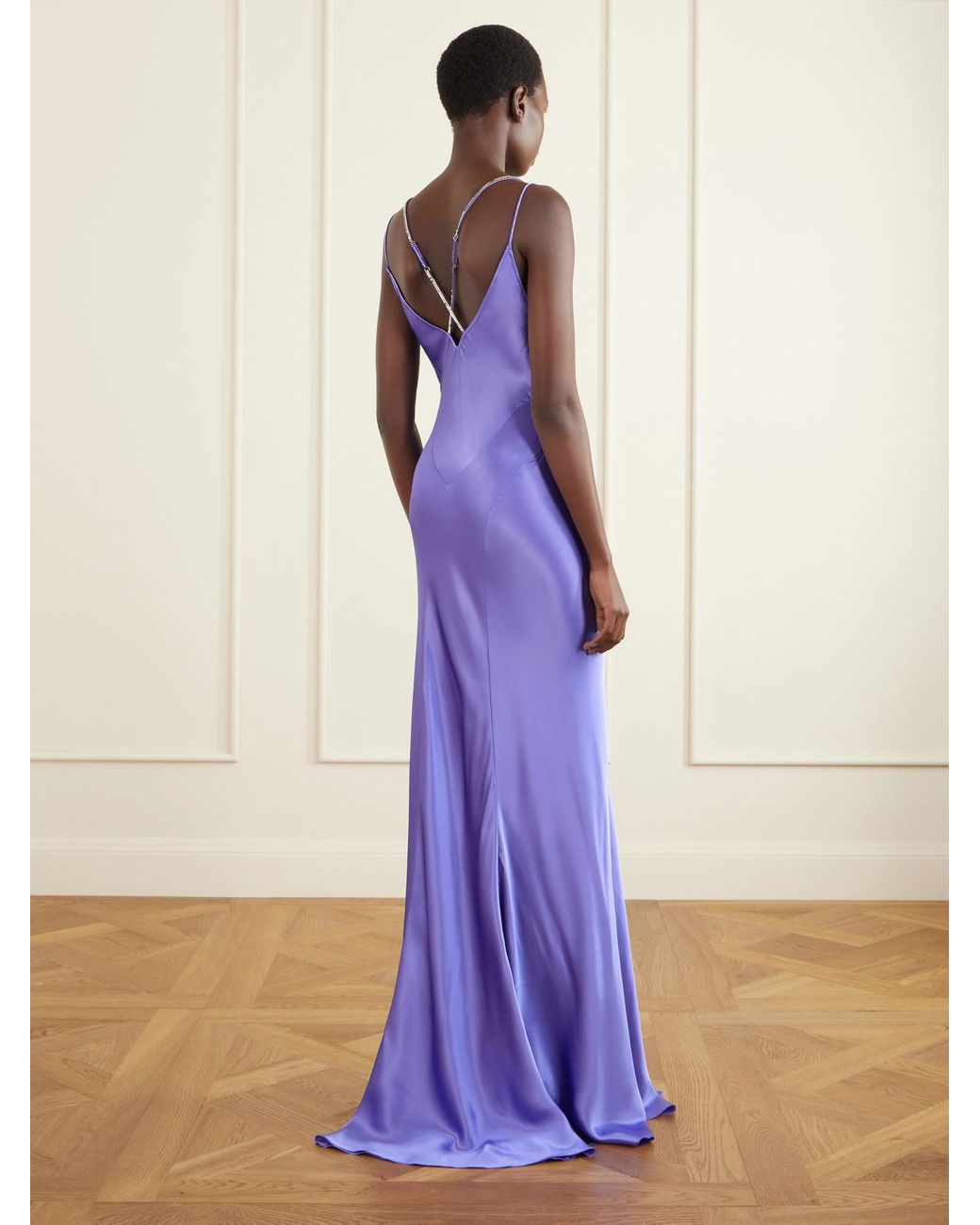 Tom Ford Purple Embellished Satin Gown