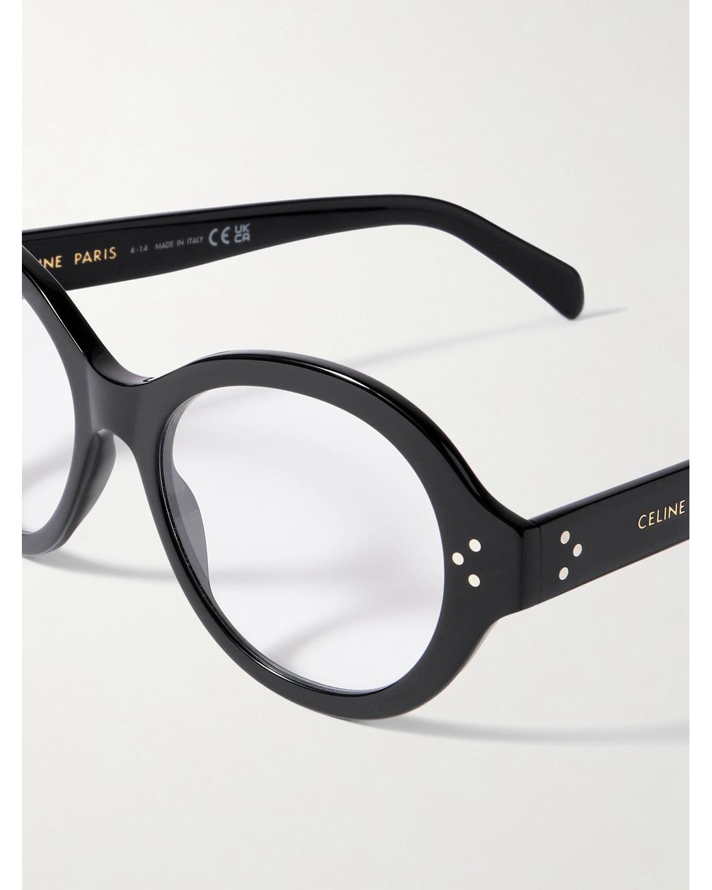 Céline Black Round-Frame Acetate Optical Glasses