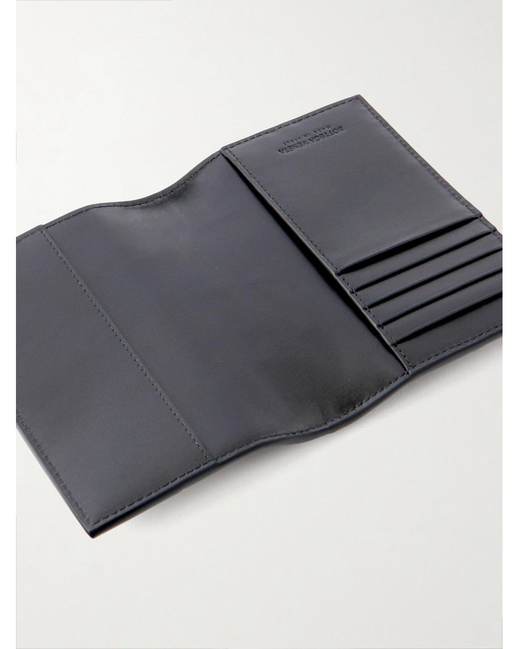 Bottega Veneta Gray Cassette Intrecciato Leather Passport Case