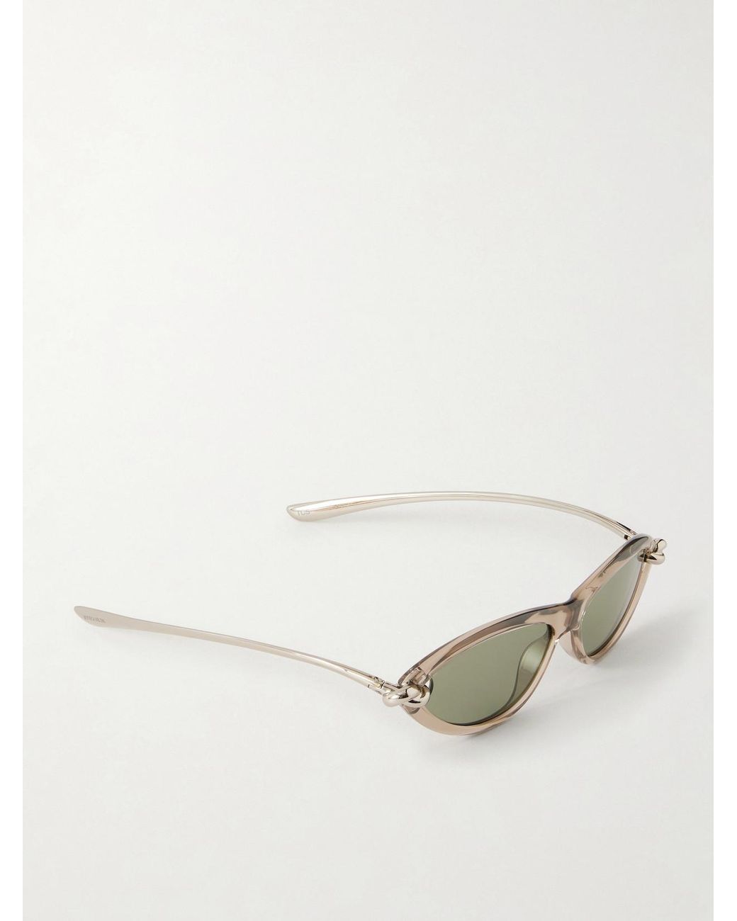 Bottega Veneta Natural New Knot Cat-Eye-Tone And Acetate Sunglasses
