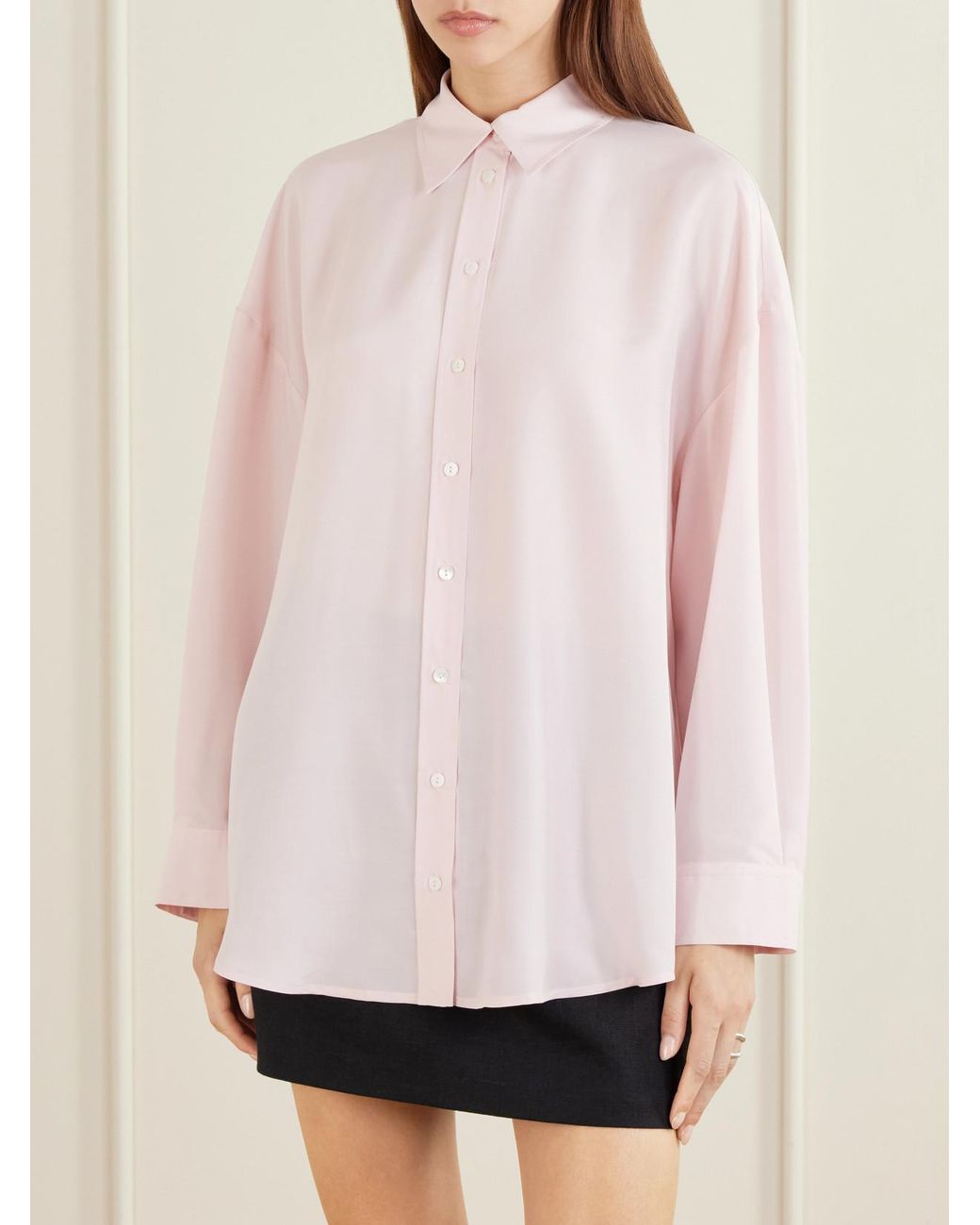 Veronica de Piante Pink Maren Silk Shirt