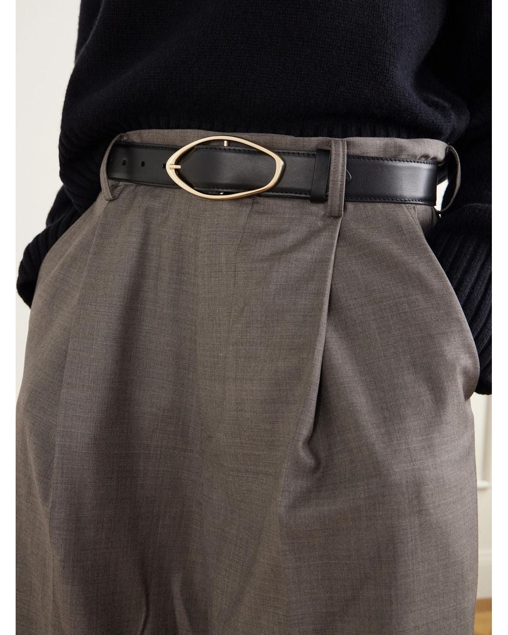 Amanu Black The Skinny Grumeti Leather Belt