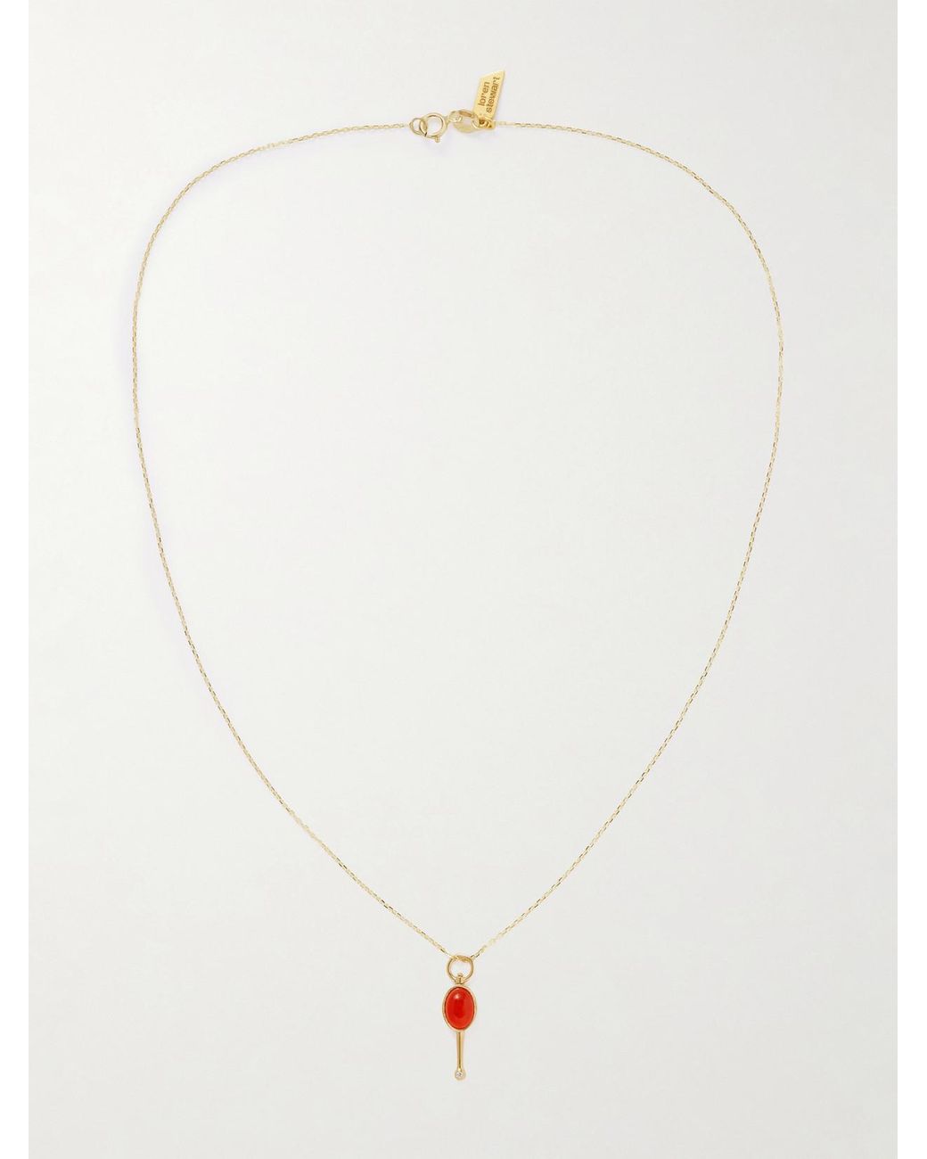 Loren Stewart White Stellar Key 14-Karat And Opal Necklace