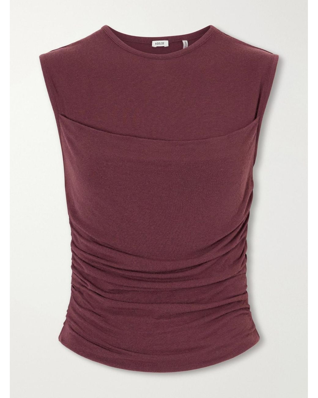 Agolde Purple Theodore Ruched Jersey Tank