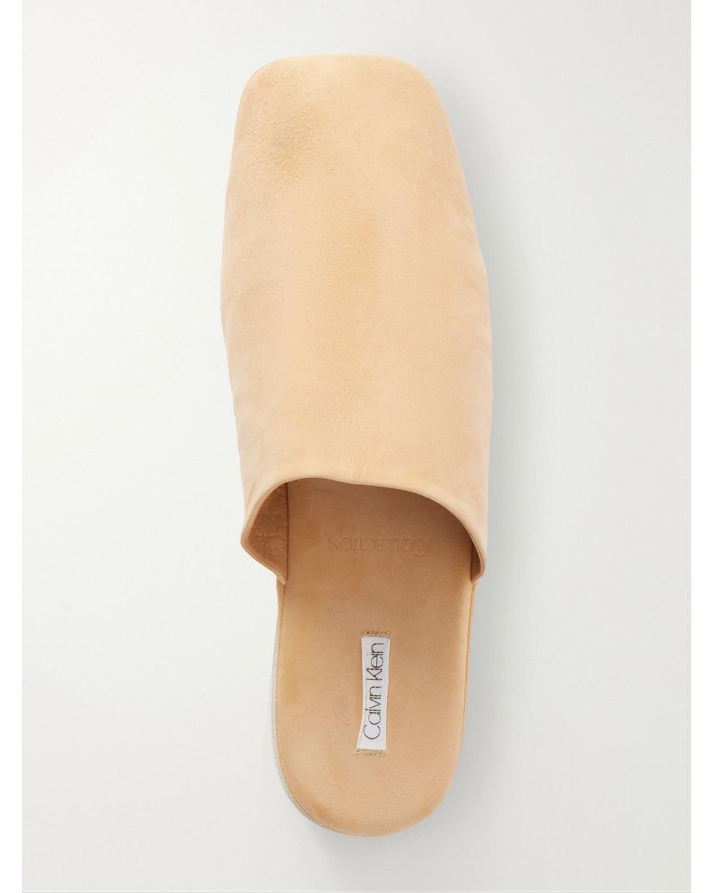 Calvin Klein White Suede Slippers