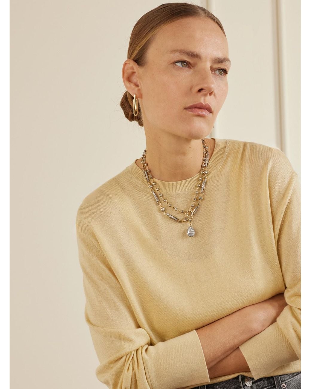 Lucy Delius Natural Stirrup 14-Karat Earrings