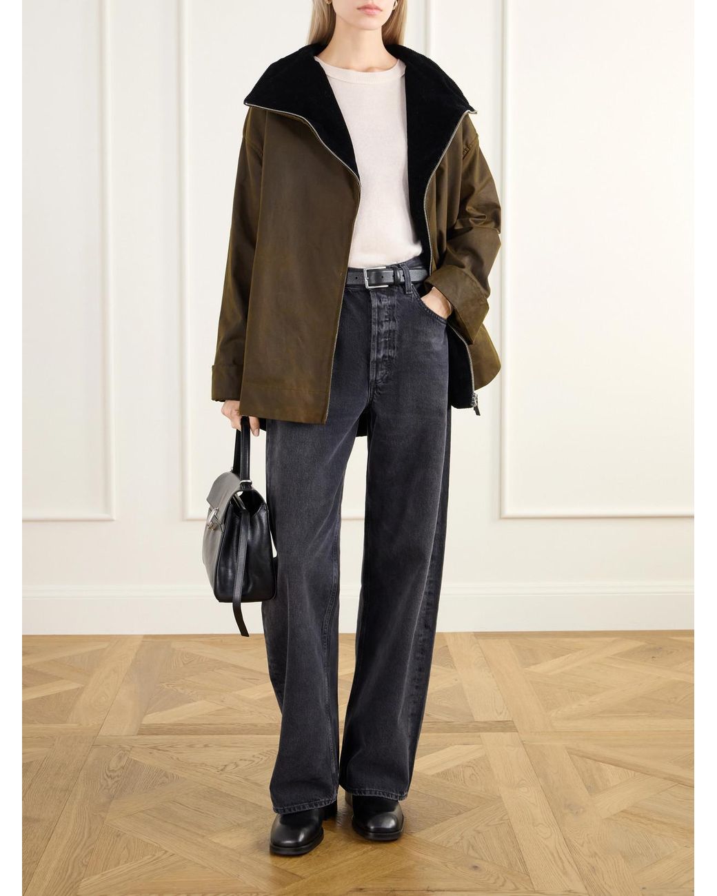 Totême Green Country Corduroy-Trimmed Cotton-Gabardine Jacket