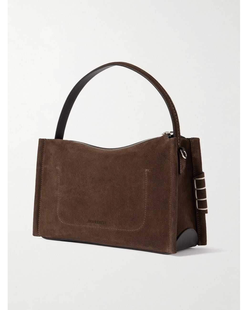 J.W. Anderson Brown Loafer Suede Shoulder Bag